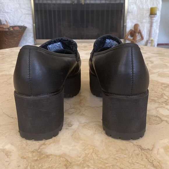 T.U.K. Black TUKskin™ Fringe Loafer Platform - Picture 8 of 12